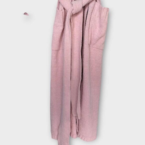 Natori Womens Robe Sz‎ XS Pink Fleece Cozy Mellow Belt Pockets Sleepwear - Picture 5 of 9